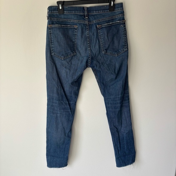 Rag & Bone Dre Jeans Medium Wash Distressed Slim Fit Skinny Denim - Picture 1 of 13